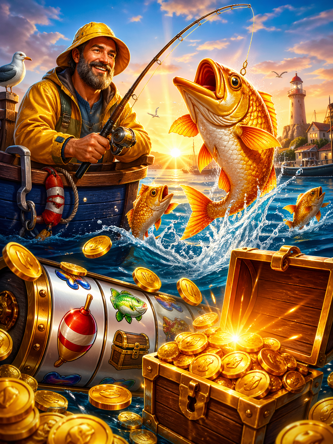 Fishing game stijl spel